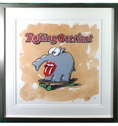 Rolling Ottifant -Hommage an Rolling Stones / Galerierahmung