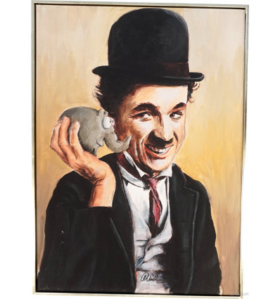 Otto Waalkes / Charly Chaplin/ Giclée auf Leinwand  handsigniert