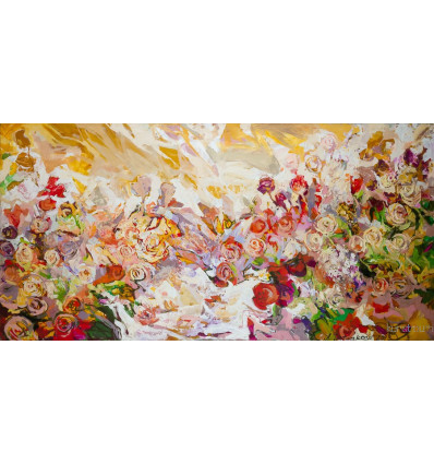 Alexej Tretjakow -  Weiße Rosen (sehr groß) - handsigniert