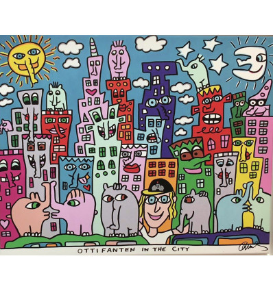 Otto Waalkes - Leinwand - Ottifanten in the city - Hommage an Rizzi