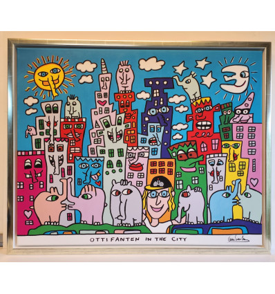 Otto Waalkes - Leinwand - Ottifanten in the city - Hommage an Rizzi