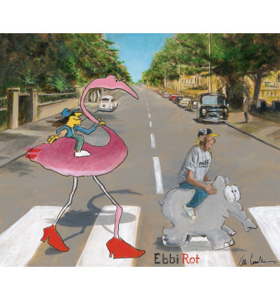 Otto Waalkes -  EBBI ROT - Flamingo - handsigniert