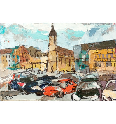 Alexej Tretjakow - Jena - Blick auf die Stadtkirche - Unikat handsigniert