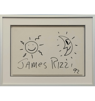 James Rizzi - Unikat Sonne Mond handsigniert - GERAHMT
