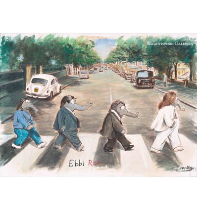 Otto Waalkes  "Ebbi rot " Hommage an die Beatles handsigniert mit konservatorischer Galerierahmung