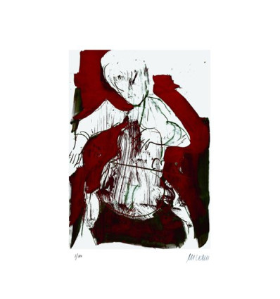 Cellospieler/gerahmt