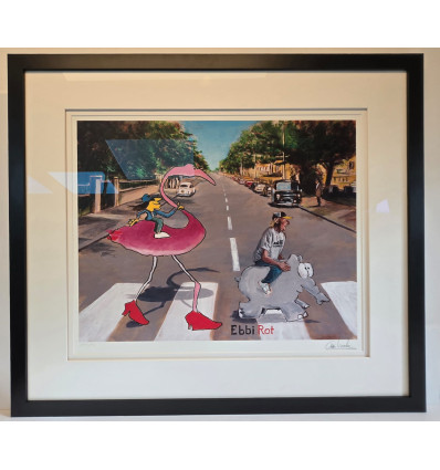 Otto Waalkes -  EBBI ROT - Flamingo - handsigniert