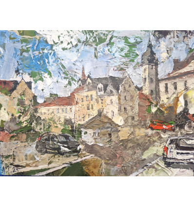 Alexej Tretjakow - Jena - Blick auf die Stadkirche - Unikat handsigniert