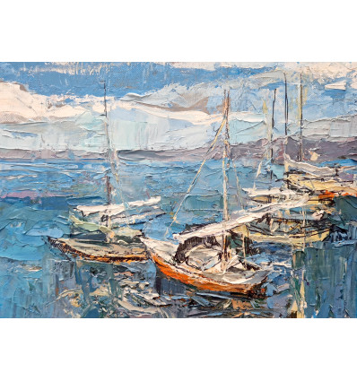 Alexej Tretjakow -  Segelboote - Unikat handsigniert