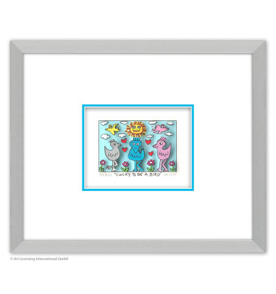 James Rizzi - LUCKY TO BE A BIRD - gerahmt