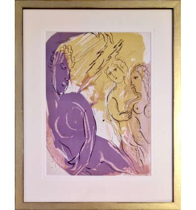 Marc Chagall / Adam und Eva  - Vertreibung aus dem irdischen Paradies/ gerahmt