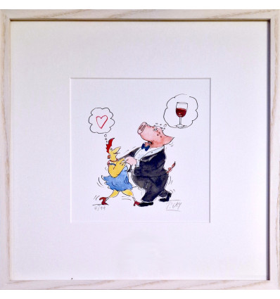 Peter Gaymann "Tanzabend zu zweit" handsigniert- gerahmt