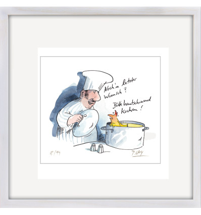 Peter Gaymann " Noch'n letzter Wunsch"- Koch  handsigniert- gerahmt