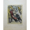 Marc Chagall  "KÖNIG DAVID MIT LYRA "  HANDSIGNIERT - GERAHMT