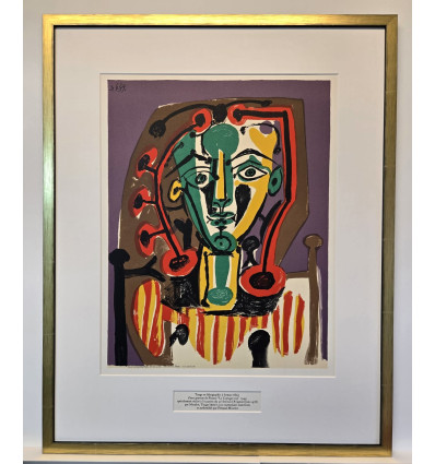 Pablo Picasso  ( after) - LE CORSAGE RAYE - groß - Galerierahmmung