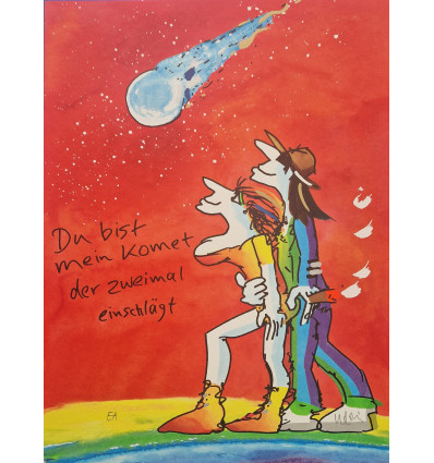 Udo Lindenberg DU BIST MEIN KOMET DER ZWEIMAL EINSCHLÄGT  -  handsigniert