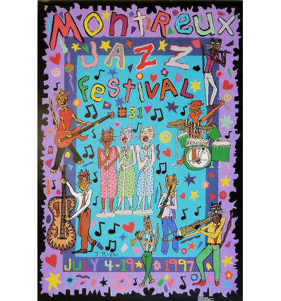 James Rizzi - 31. Montreux Jazz Festival- Offset Farbserigrafie  handsigniert                     handsigniert