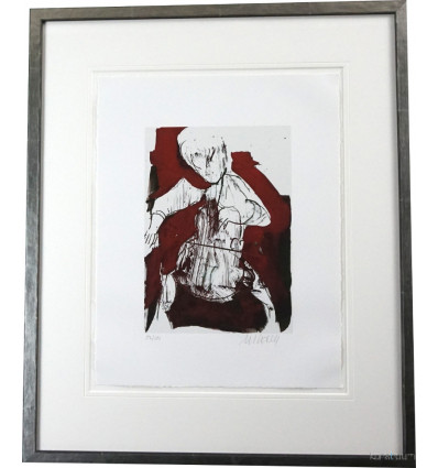 Cellospieler/gerahmt